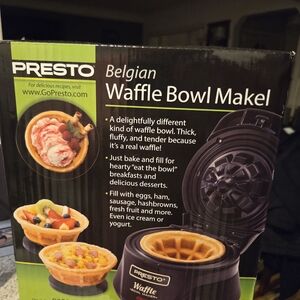Presto Black Belgian Waffle Bowl Maker